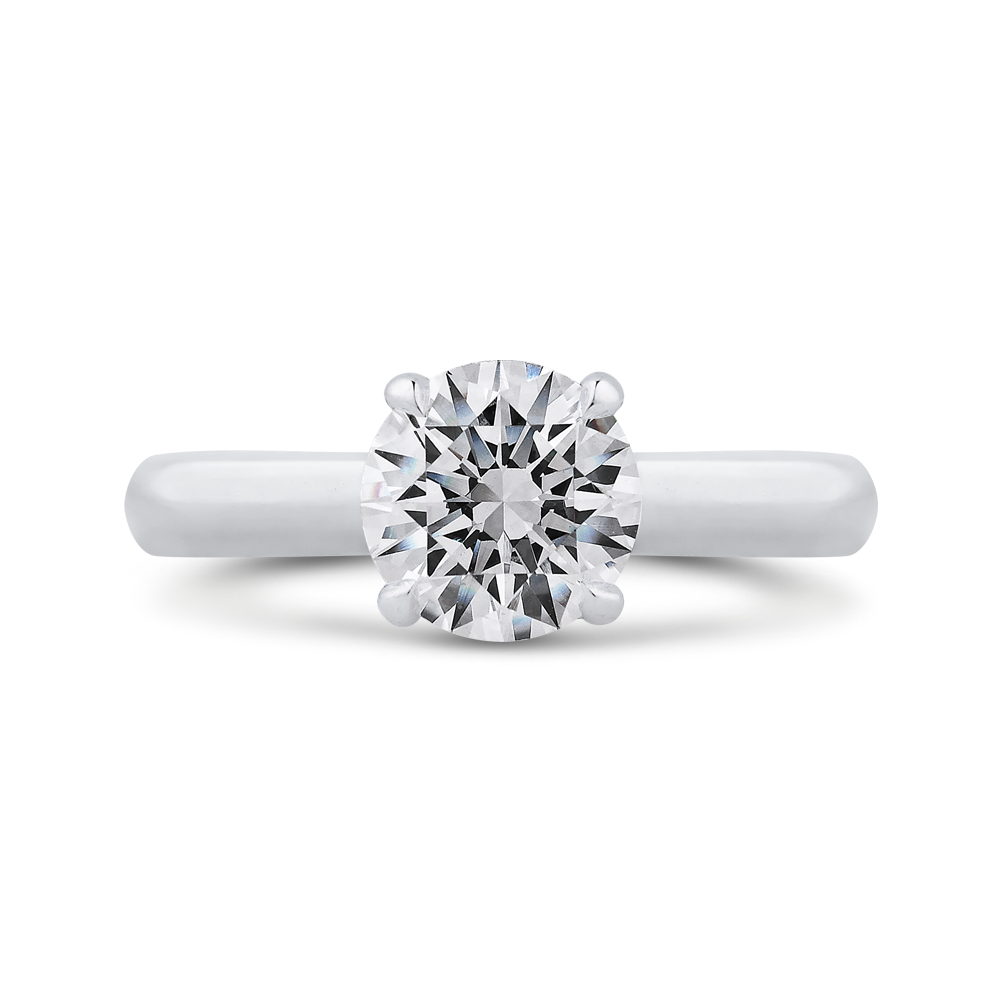 14k white gold round diamond engagement ring (semi mount)