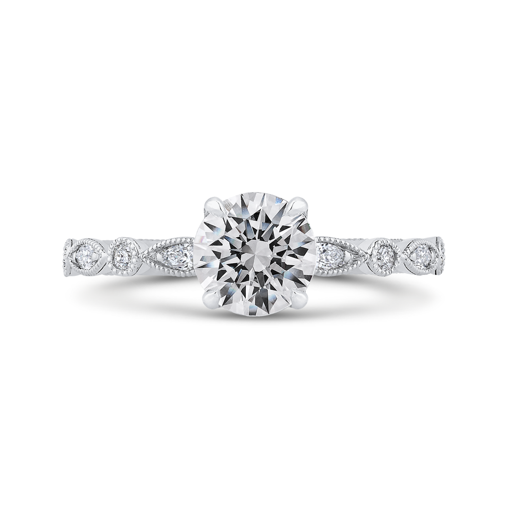 round diamond engagement ring in 14k white gold (semi mount)