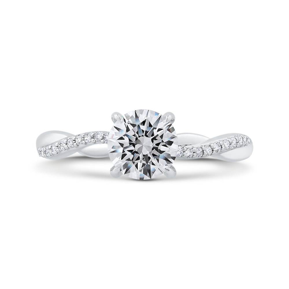 14k white gold diamond engagement ring (semi mount)