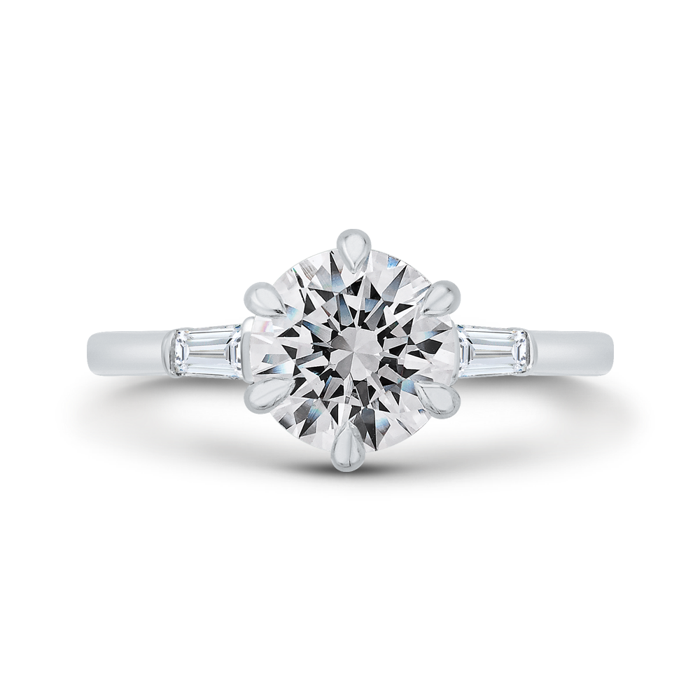 14k white gold round cut diamond engagement ring (semi mount)
