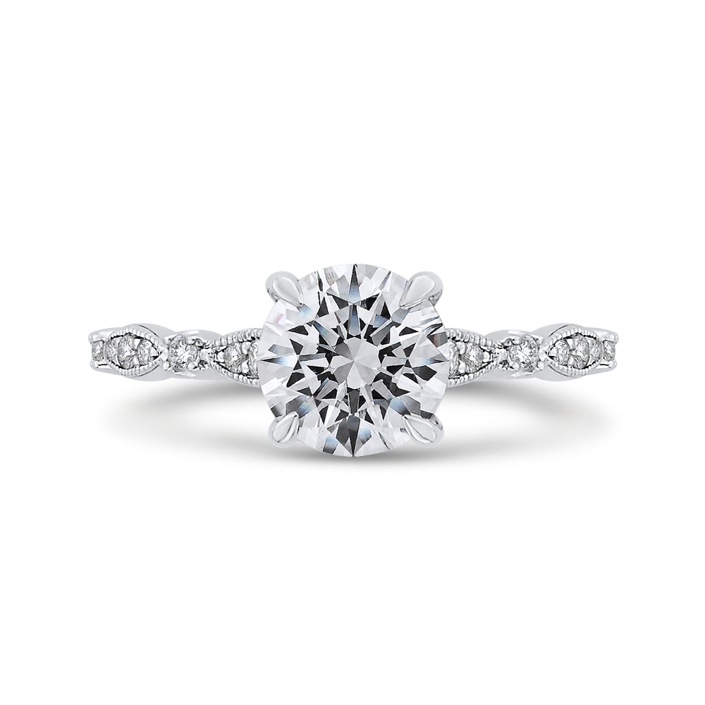 round diamond engagement ring in 14k white gold (semi mount)
