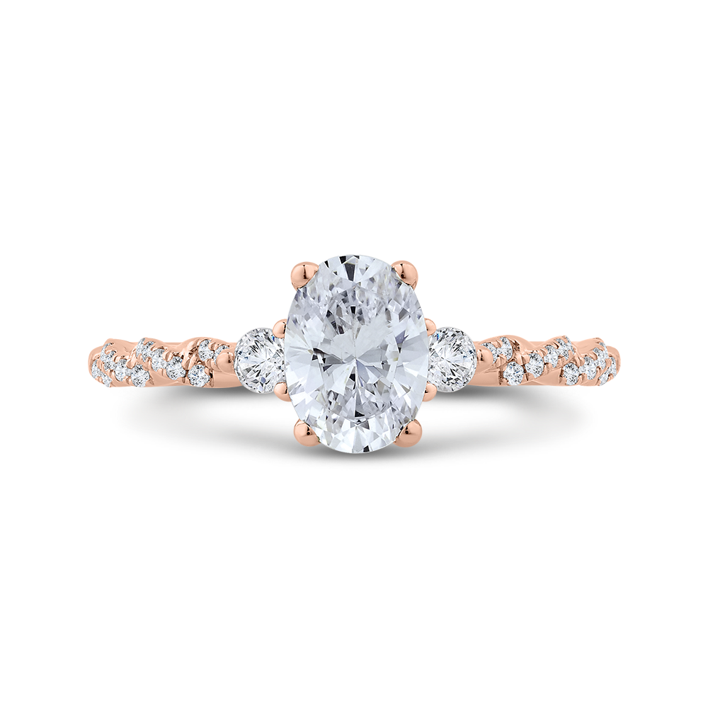 14k rose gold diamond engagement ring (semi mount)