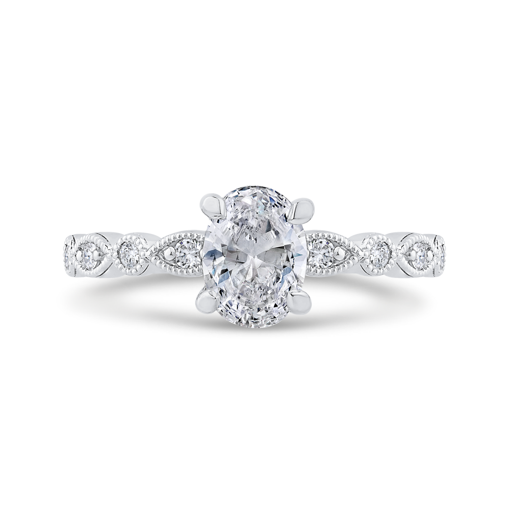 14k white gold diamond engagement ring (semi mount)