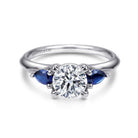 14k white gold sapphire and diamond engagement ring