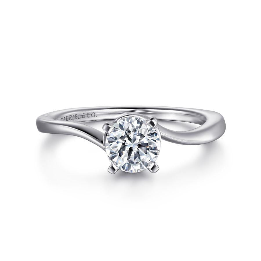14k white gold round diamond engagement ring
