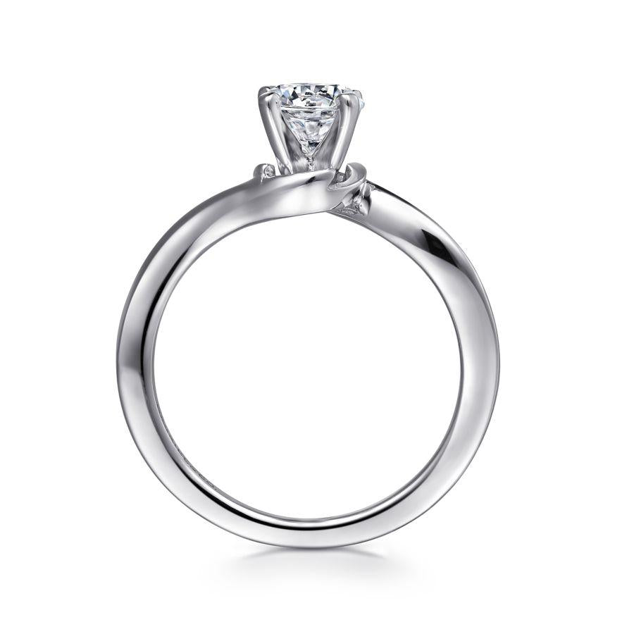 14k white gold round diamond engagement ring