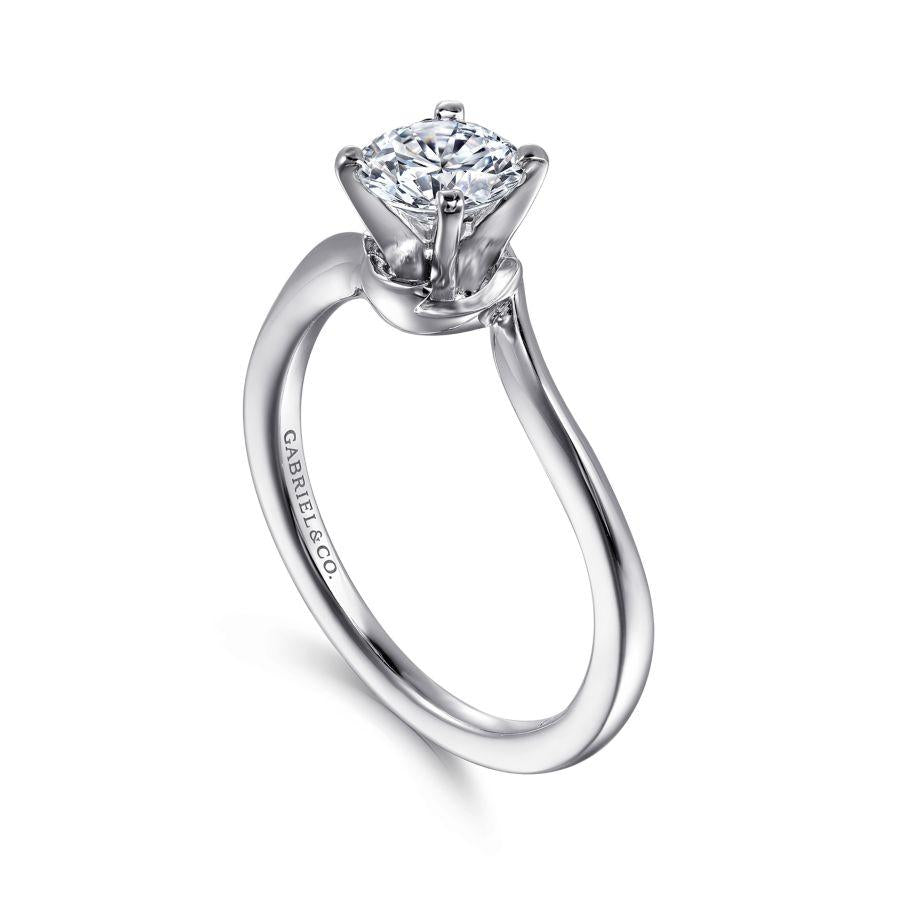 14k white gold round diamond engagement ring