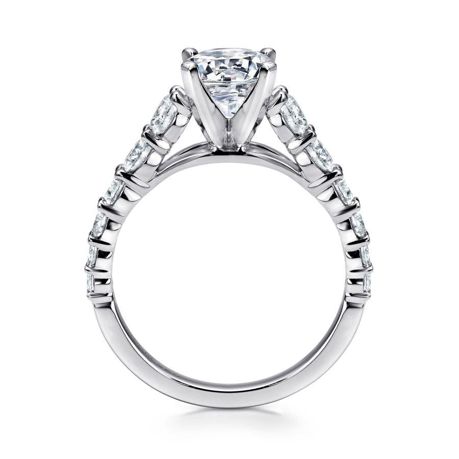14k white gold round diamond engagement ring