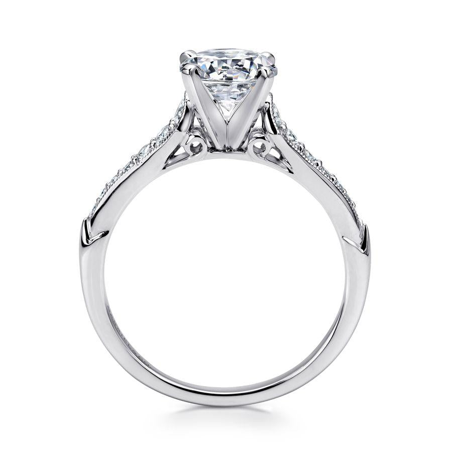 14k white gold round diamond engagement ring