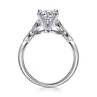 vintage inspired 14k white gold split shank round diamond engagement ring