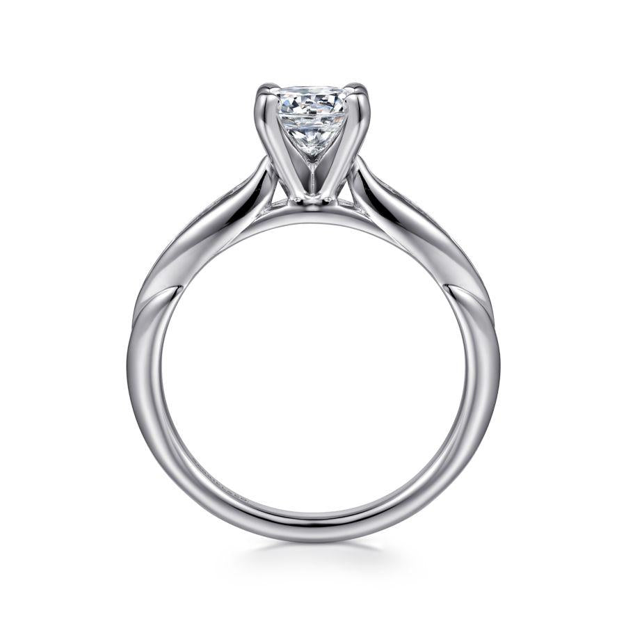 14k white gold round diamond engagement ring