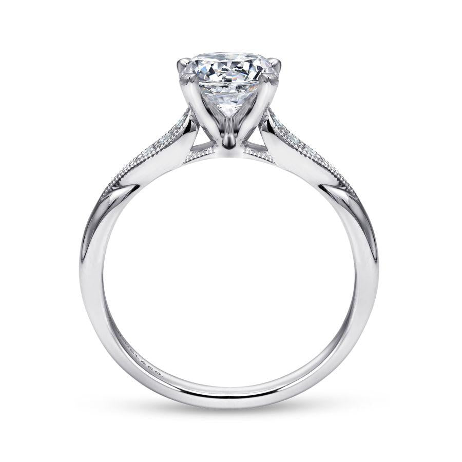 14k white gold round diamond engagement ring