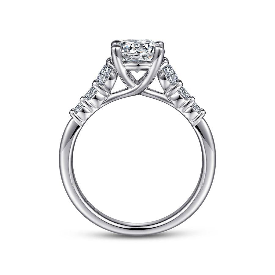 14k white gold round diamond engagement ring