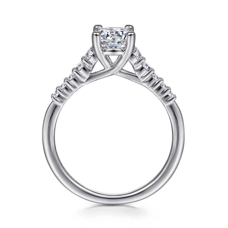 14k white gold round diamond engagement ring