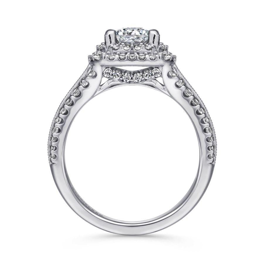 14k white gold round diamond engagement ring