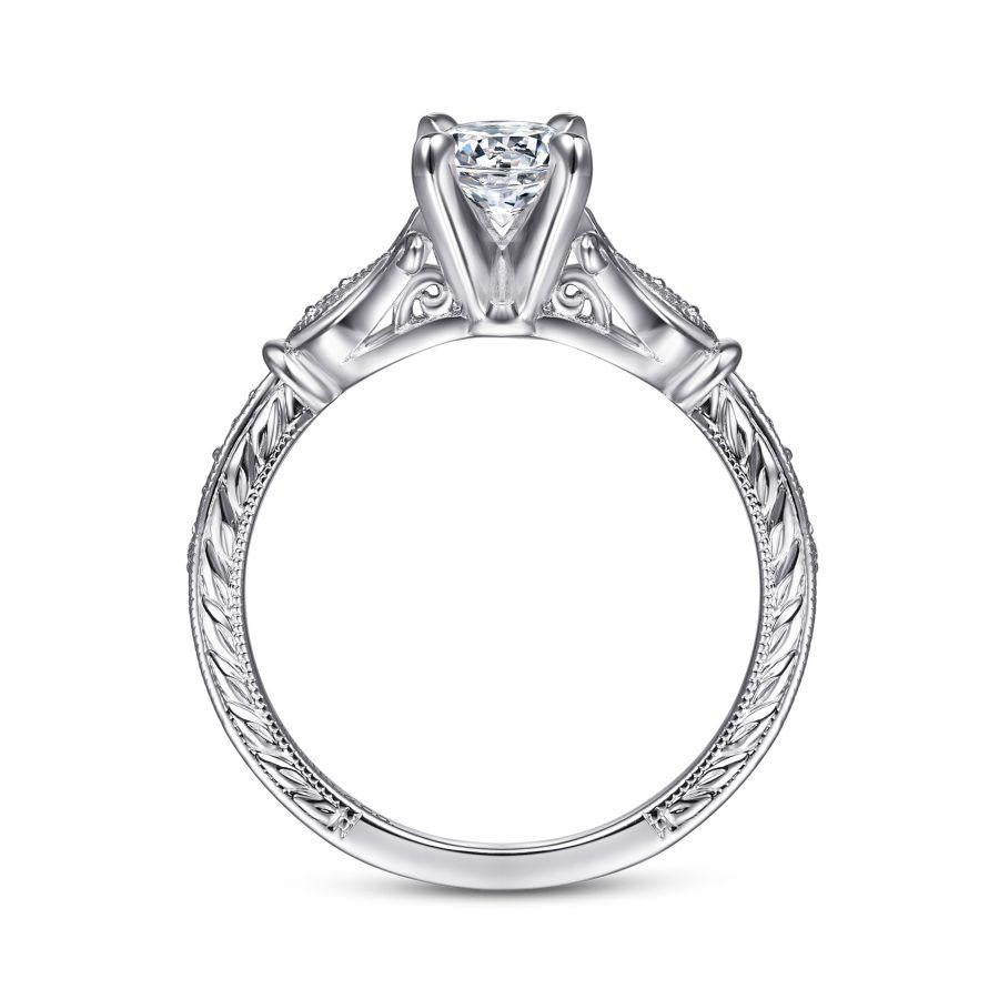 14k white gold round diamond engagement ring