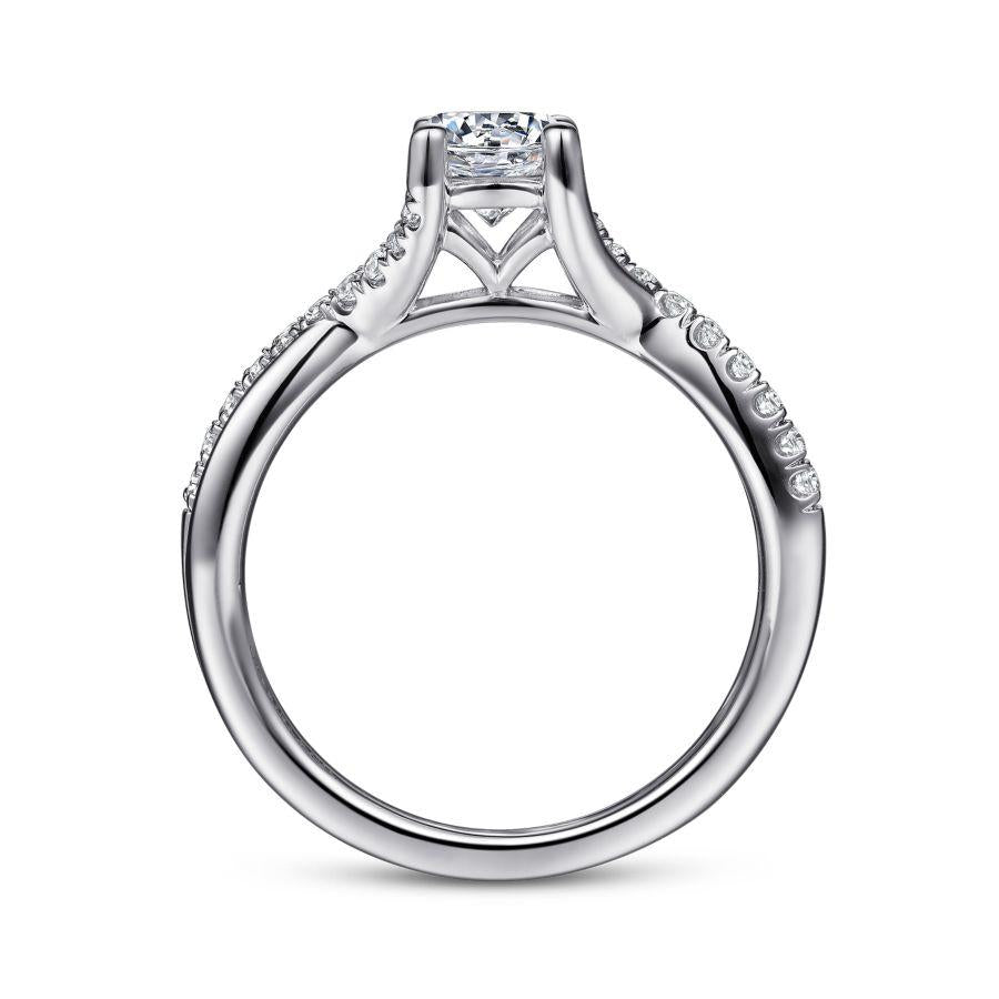 14k white gold round diamond engagement ring