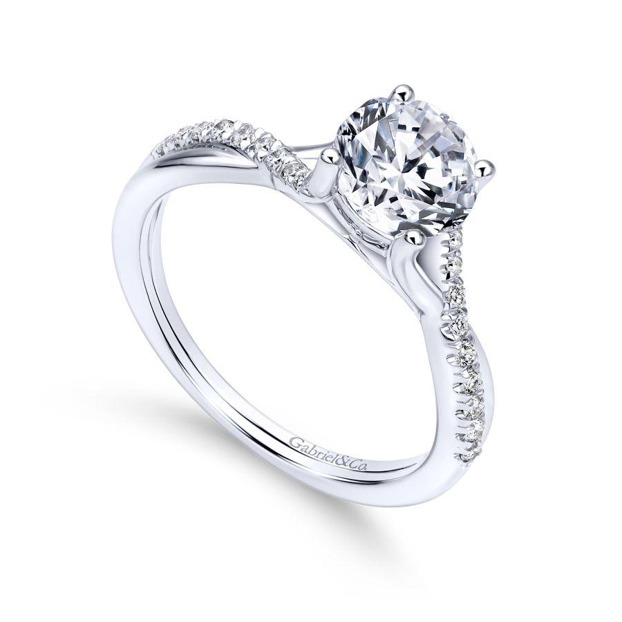 14k white gold round diamond engagement ring