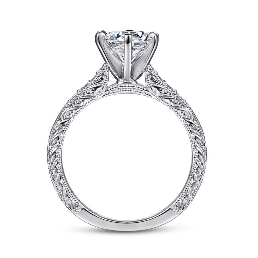 14k white gold round diamond engagement ring