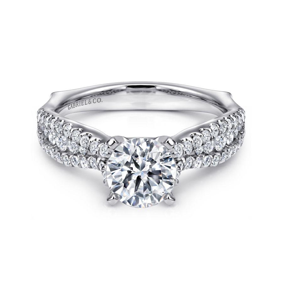 14k white gold round diamond engagement ring