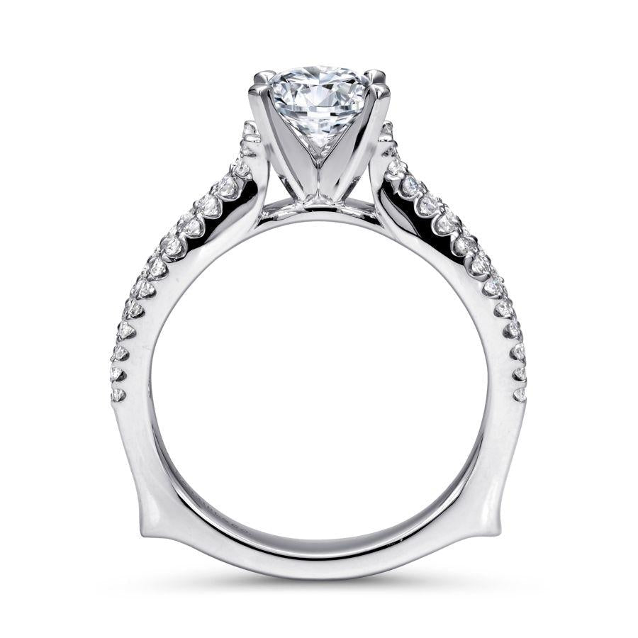 14k white gold round diamond engagement ring