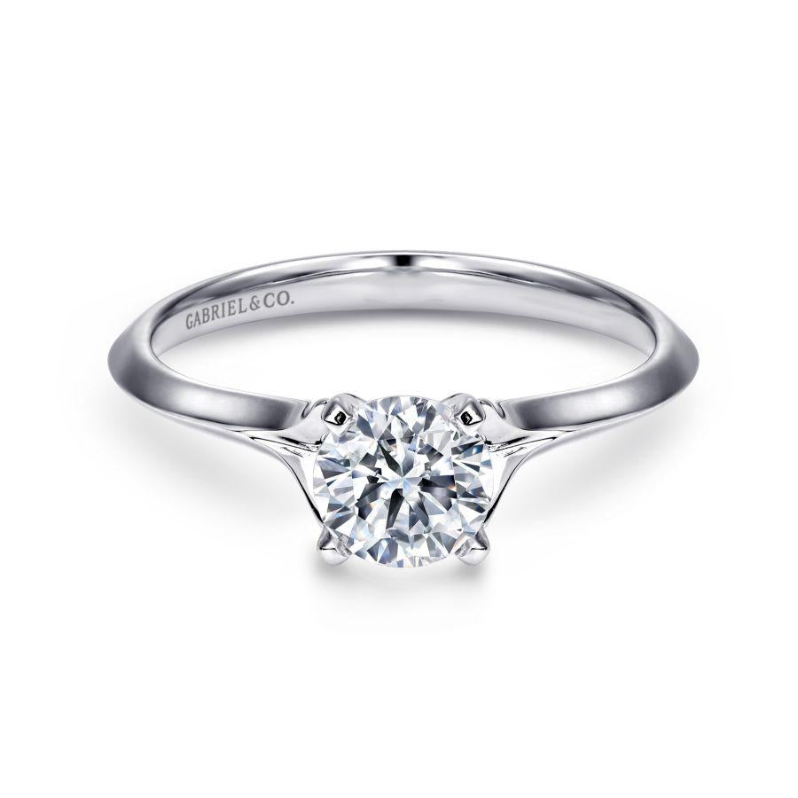 14k white gold round diamond engagement ring