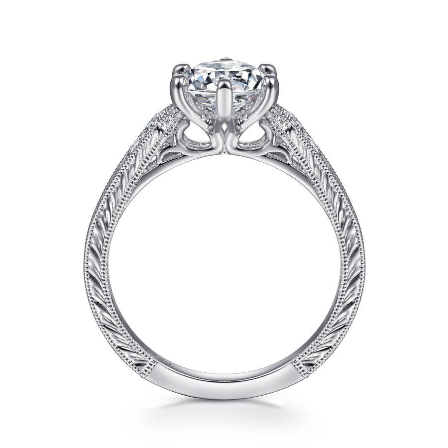 14k white gold round diamond engagement ring