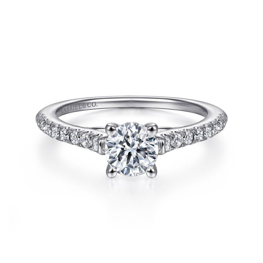 14k white gold round diamond engagement ring