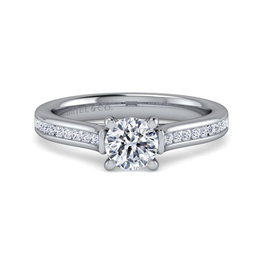 14k white gold round diamond engagement ring