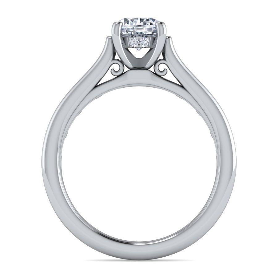 14k white gold round diamond engagement ring