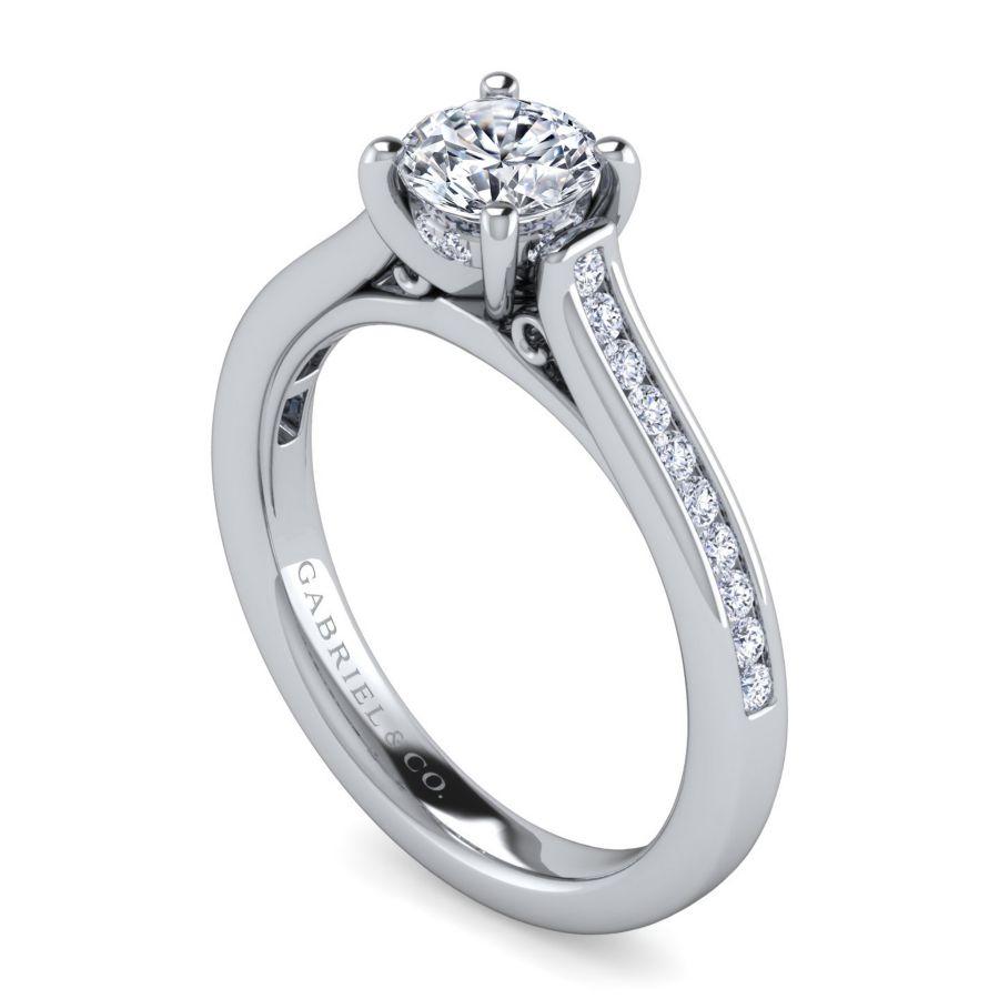 14k white gold round diamond engagement ring
