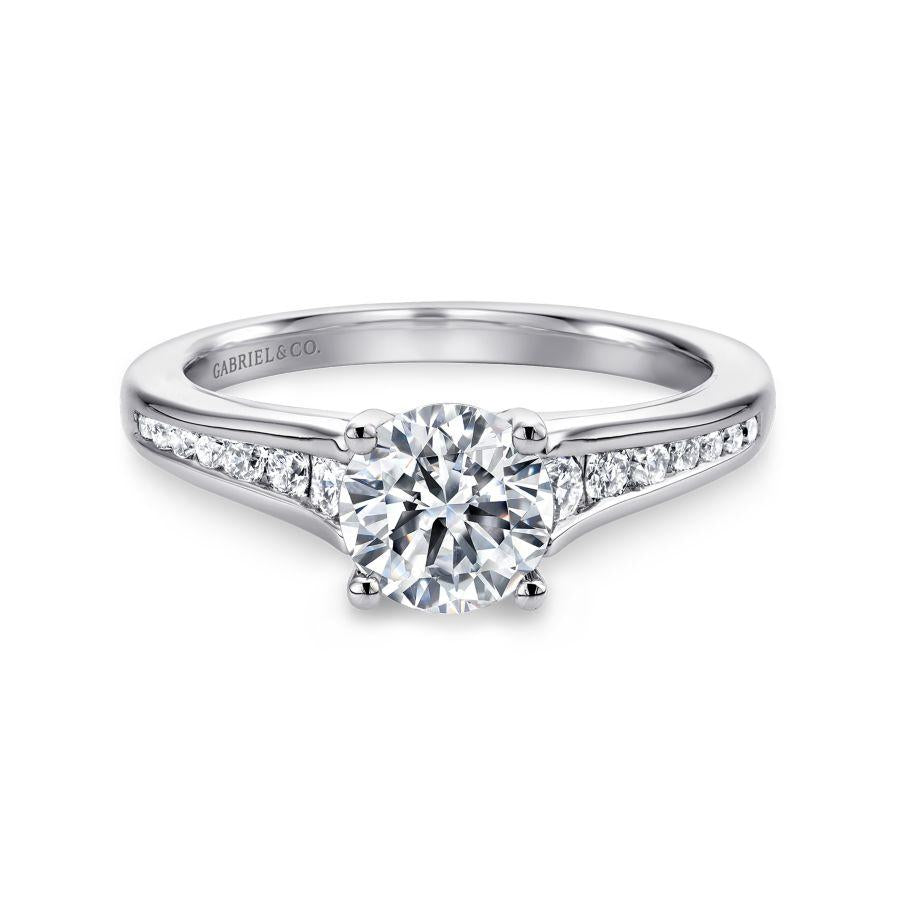 14k white gold round diamond engagement ring