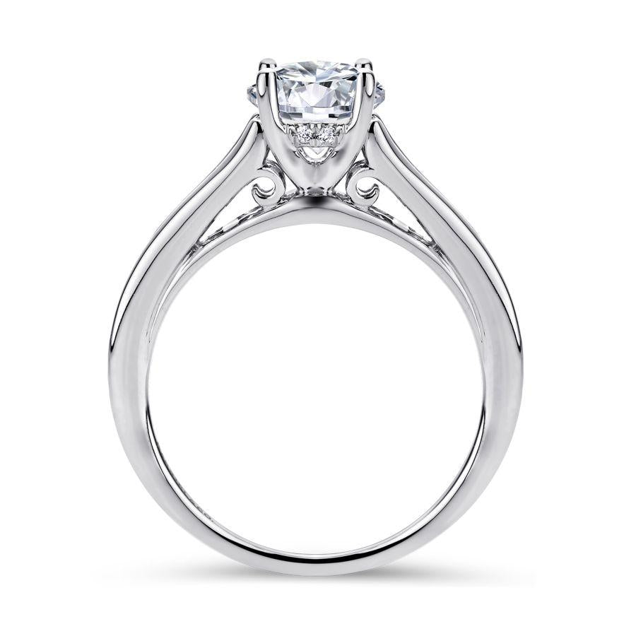 14k white gold round diamond engagement ring