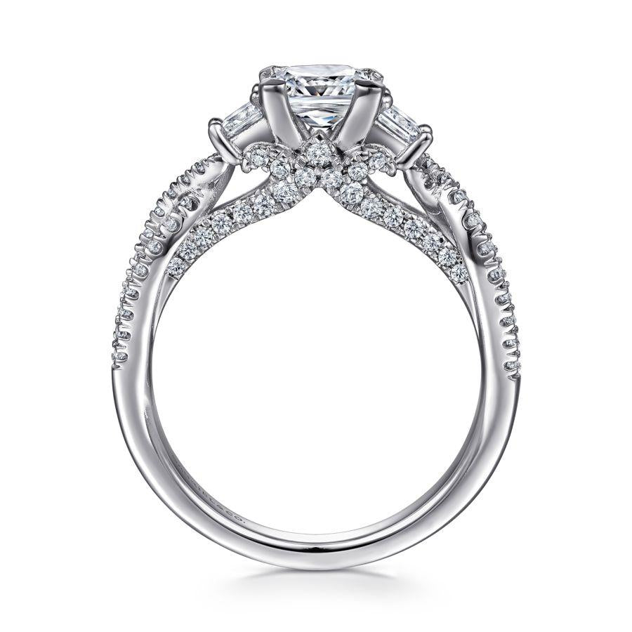 14k white gold princess cut diamond engagement ring