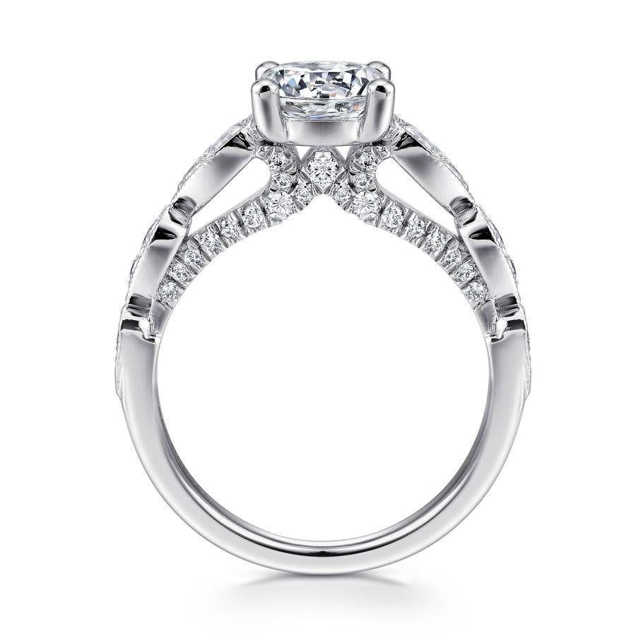 14k white gold round diamond engagement ring