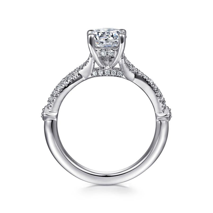14k white gold round diamond engagement ring
