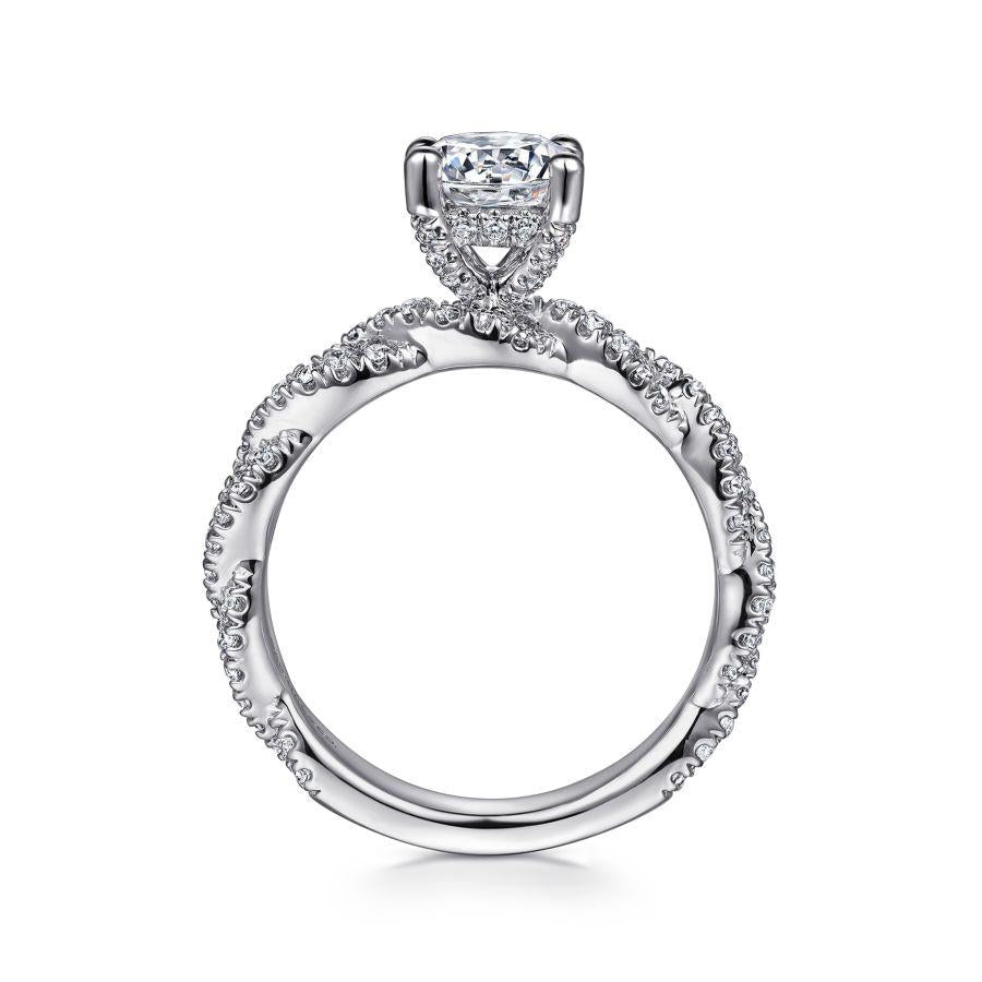 14k white gold round diamond engagement ring