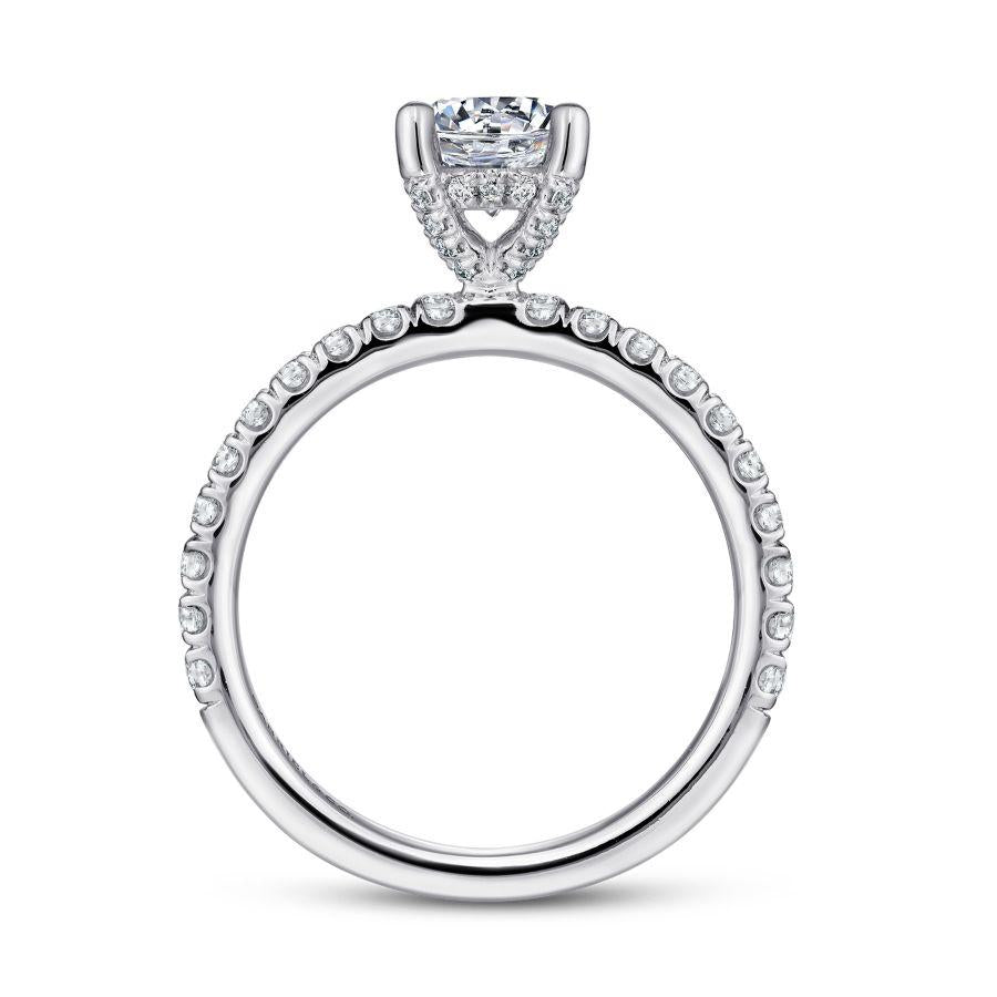14k white gold round diamond engagement ring