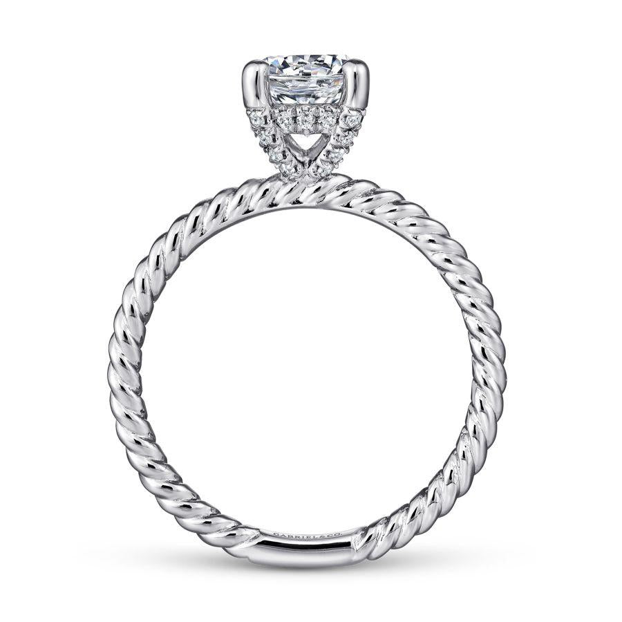 14k white gold round diamond engagement ring