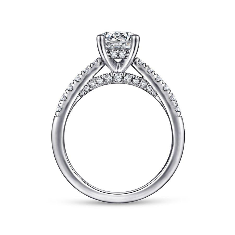 14k white gold round diamond engagement ring