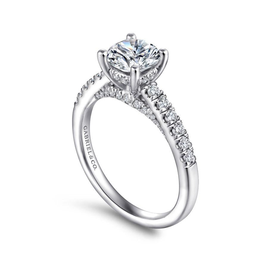 14k white gold round diamond engagement ring