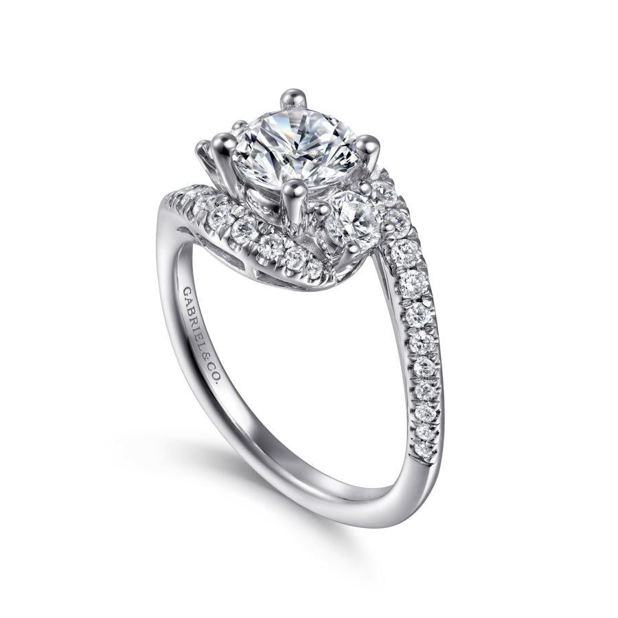 14k white gold round diamond engagement ring