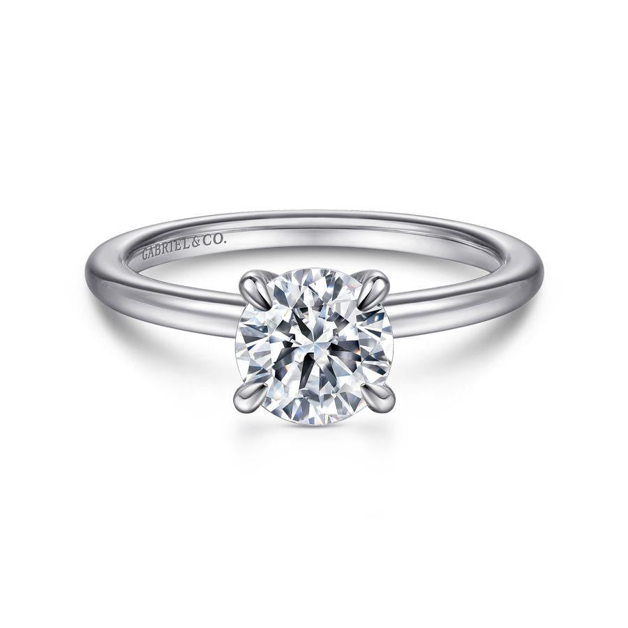 14k white gold round diamond engagement ring