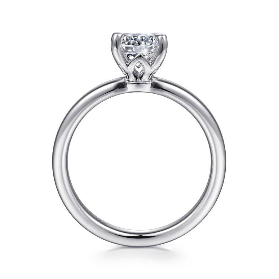 14k white gold round diamond engagement ring