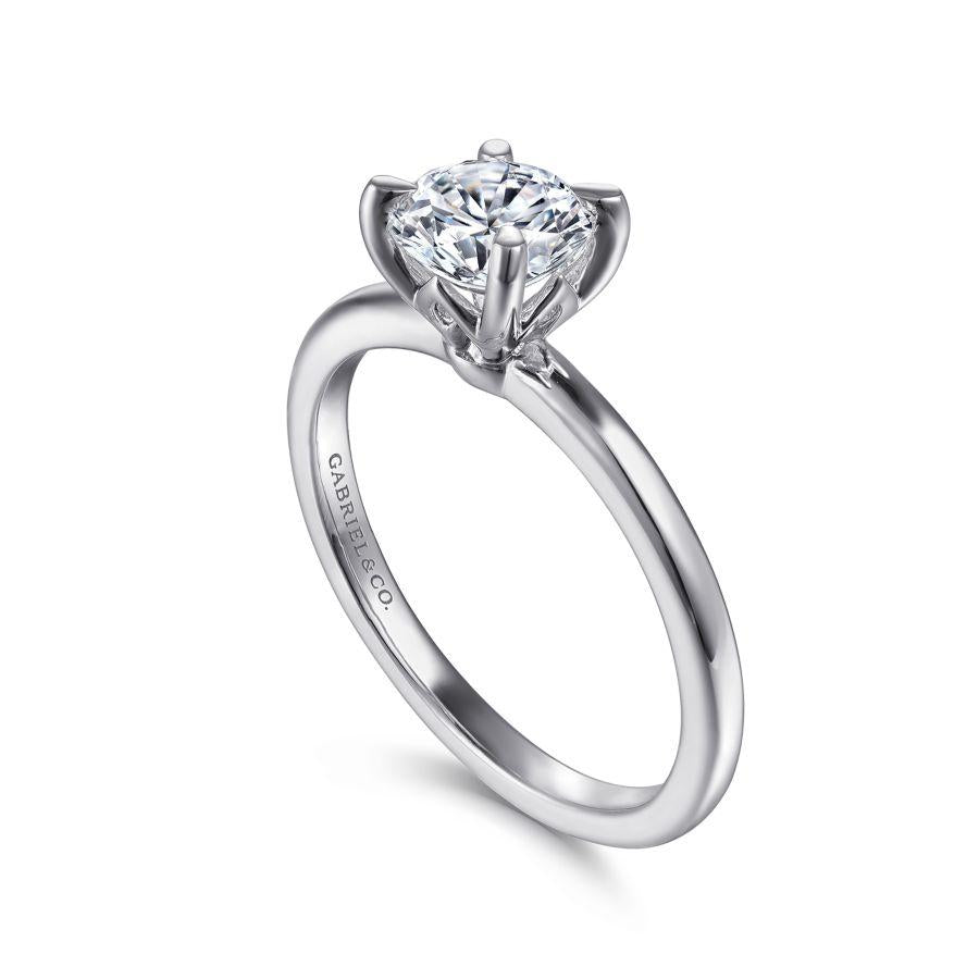 14k white gold round diamond engagement ring