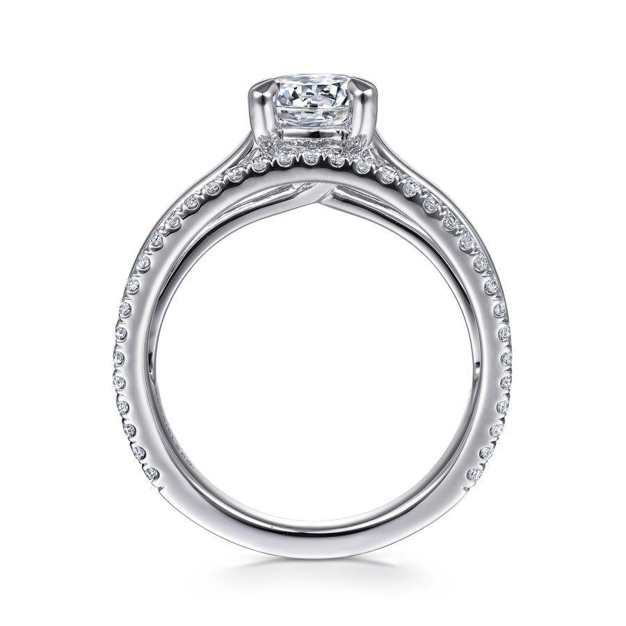 14k white gold round diamond engagement ring