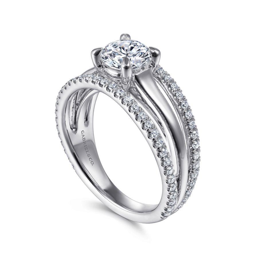 14k white gold round diamond engagement ring