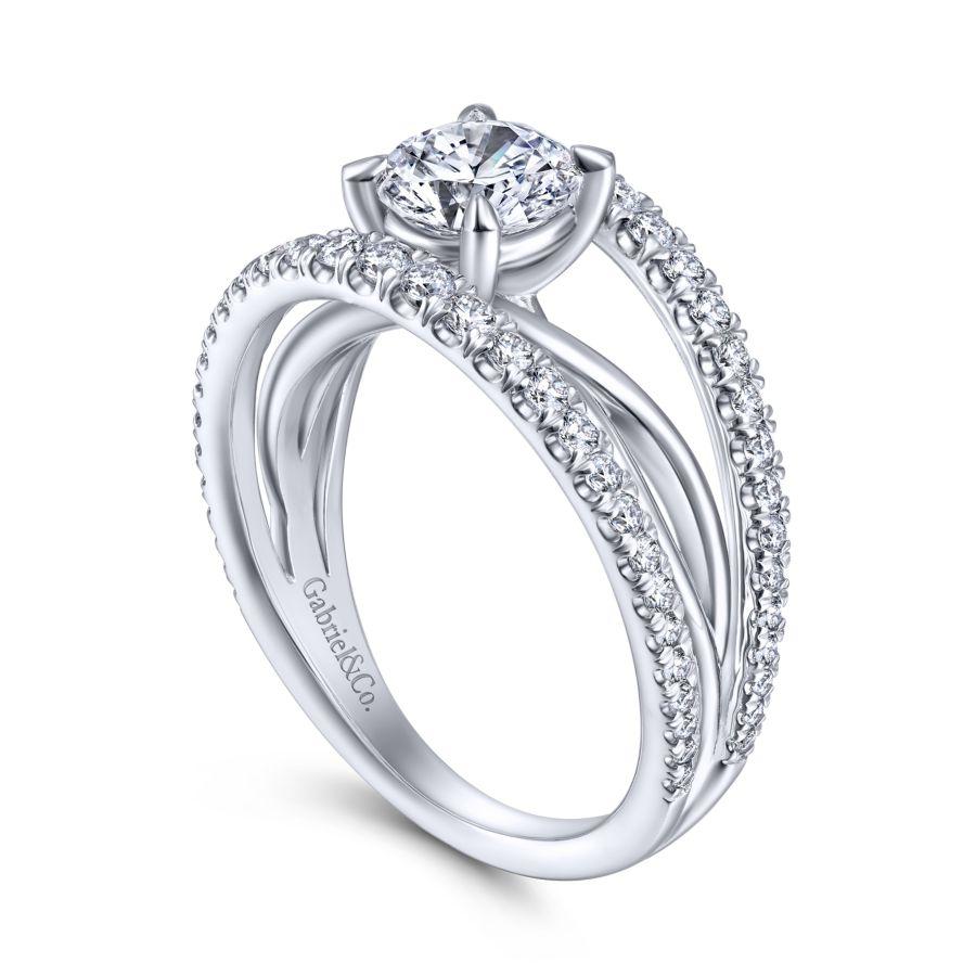 14k white gold round diamond engagement ring