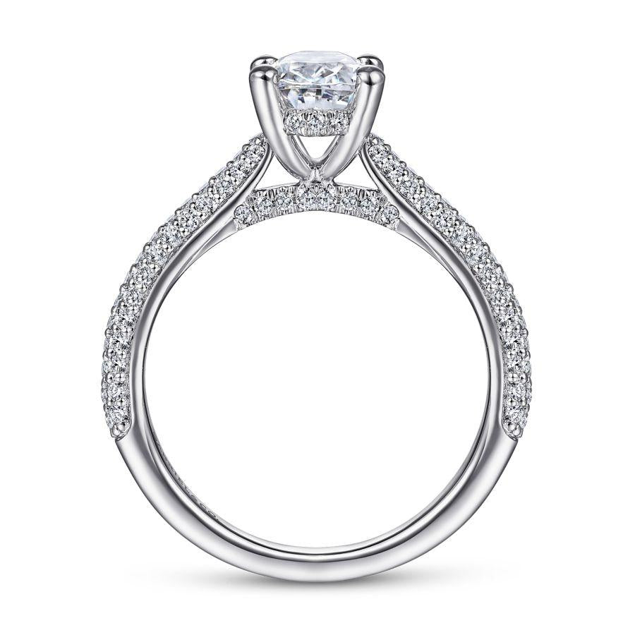 14k white gold oval diamond engagement ring