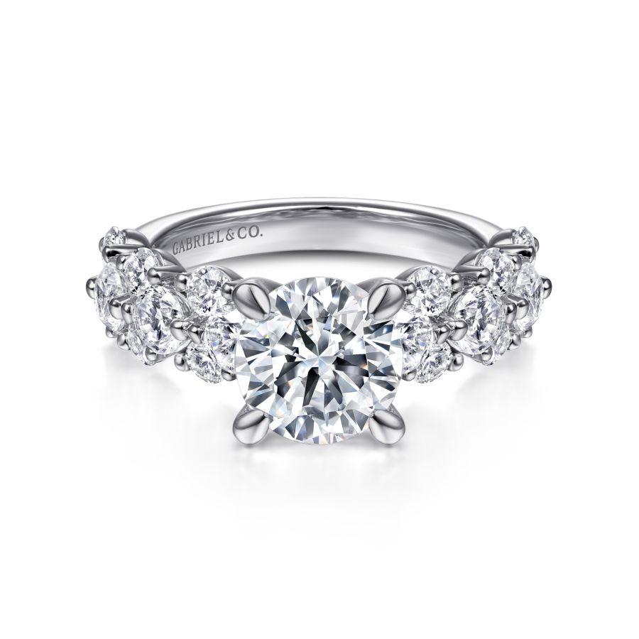 14k white gold round diamond engagement ring